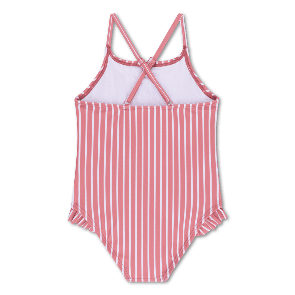Swim Essentials Girls' Boldlines Sleeveless Bathing Suit - Maroon