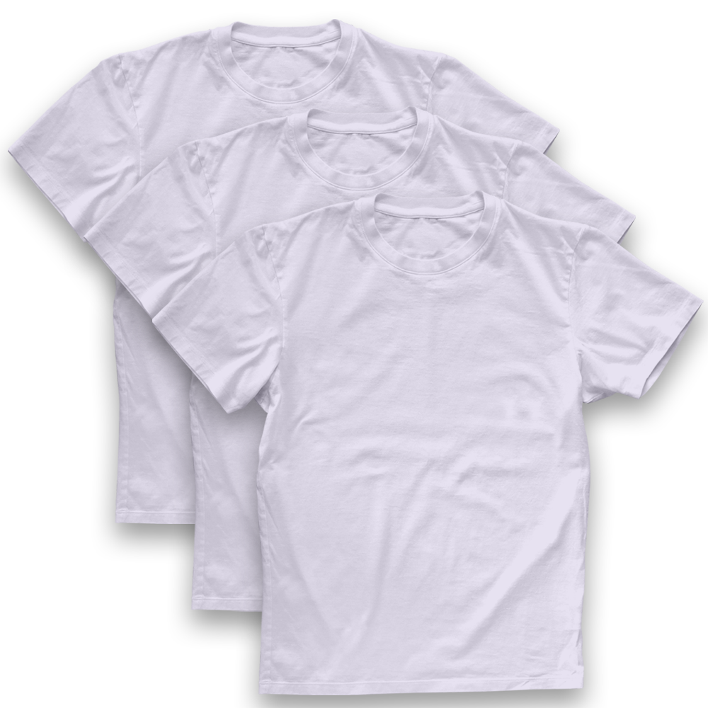 Twinkle Hands Unisex Cotton Short Sleeve T-Shirt Pack of 3 - White
