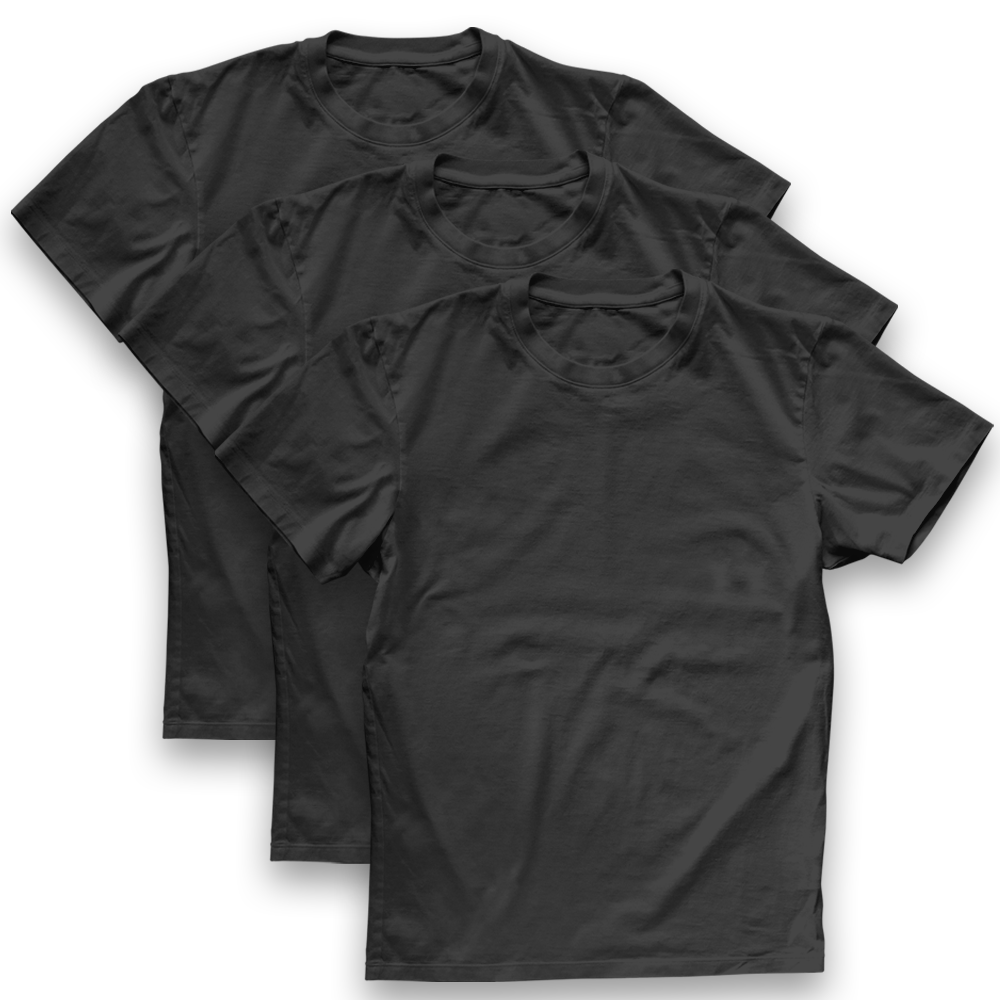 Twinkle Hands Unisex Cotton Short Sleeve T-Shirt Pack of 3 - Black