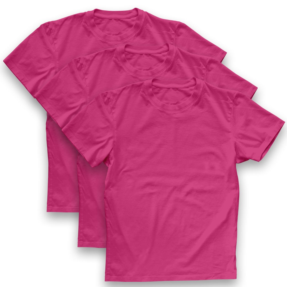 Twinkle Hands Unisex Short Sleeve Cotton T-Shirt Pack of 3 - Pink
