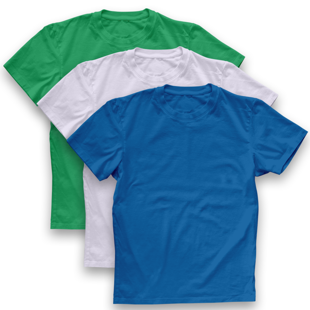Twinkle Hands Short Sleeves T-Shirt Blue/White/Green - 3 Pcs