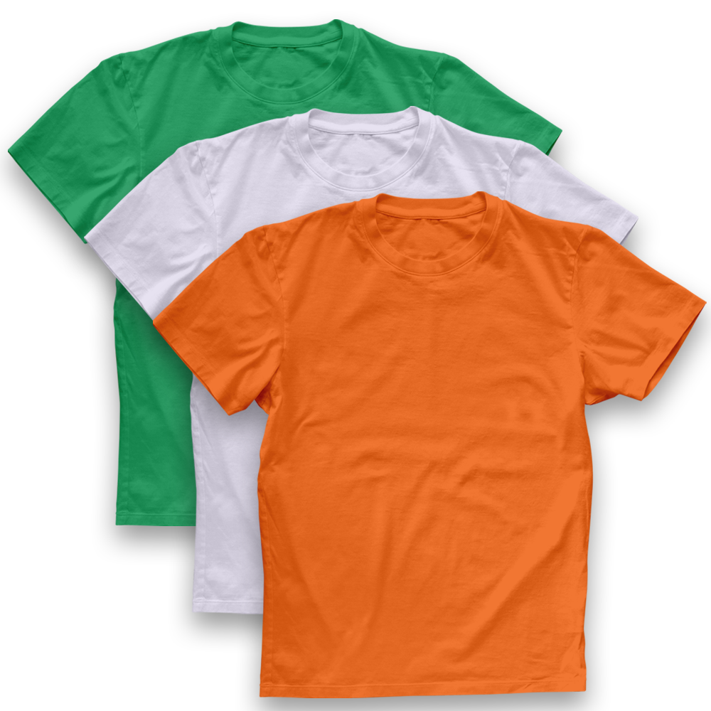 Twinkle Hands Short Sleeves T-Shirt Orange/White/Green - 3 Pcs