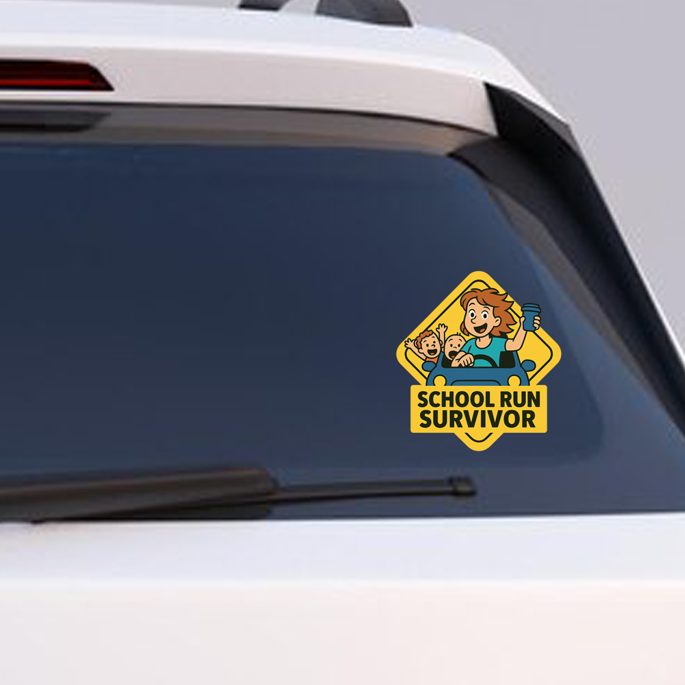 Twinkle Hands - Baby Car Safety Sticker - School Run Survivor For Moms