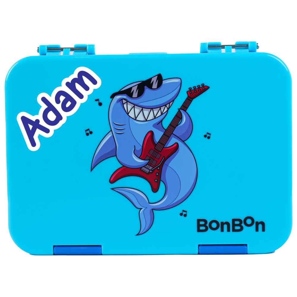Bonbon - Personalized Prime 4-6 Compartment Leakproof Lunchbox - Shark Rock