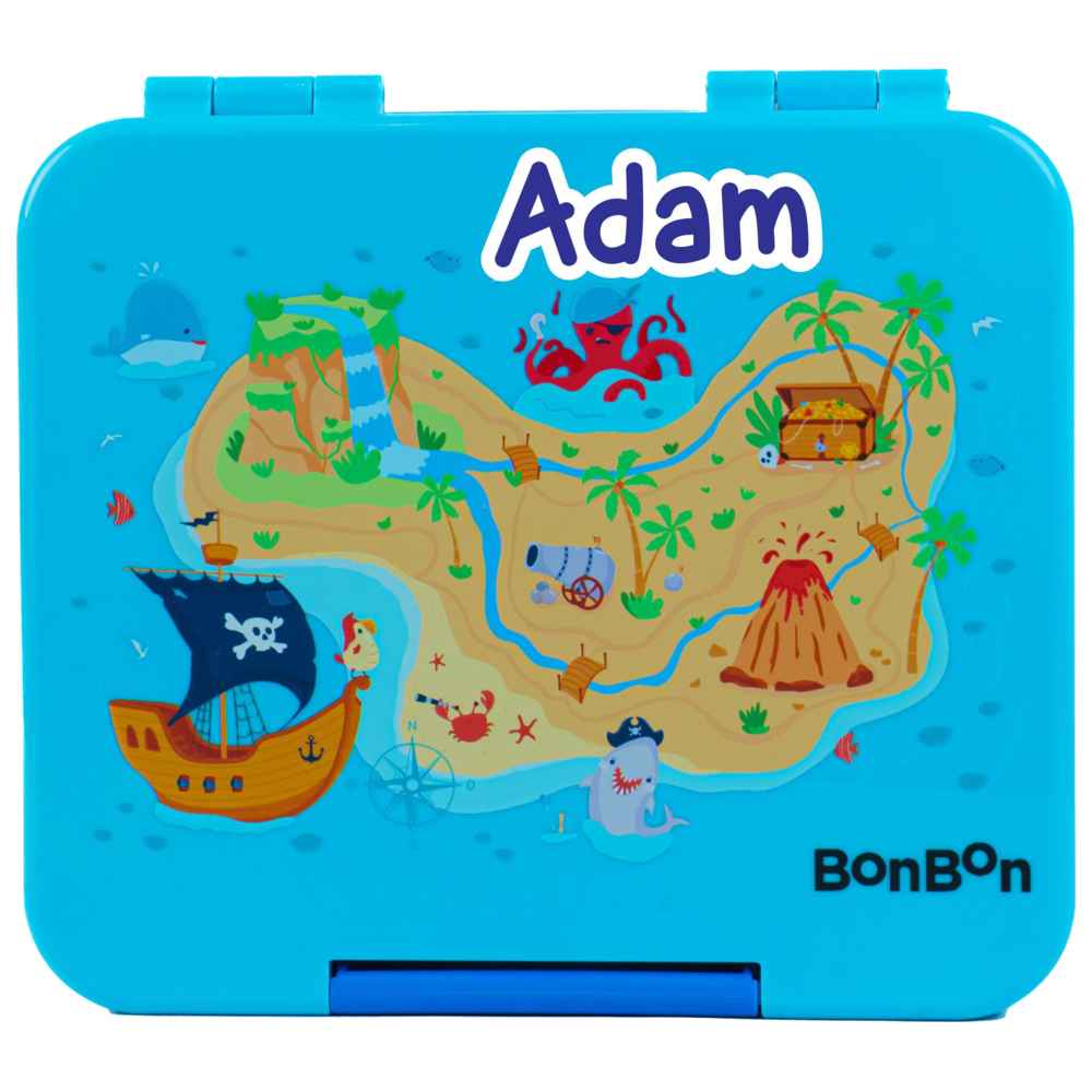 Bonbon - Personalized Elite Mini 4 Compartment Lunch Box - Pirate Maze