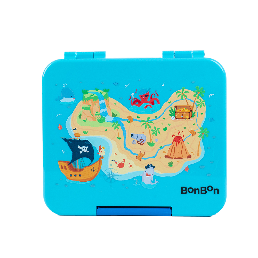 Bonbon - Personalized Elite Mini 4 Compartment Lunch Box - Pirate Maze