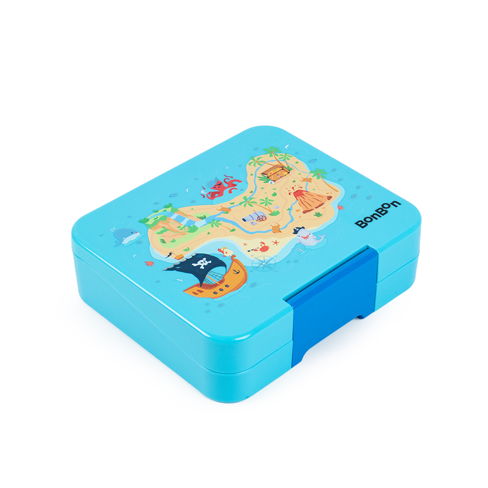 Bonbon - Personalized Elite Mini 4 Compartment Lunch Box - Pirate Maze