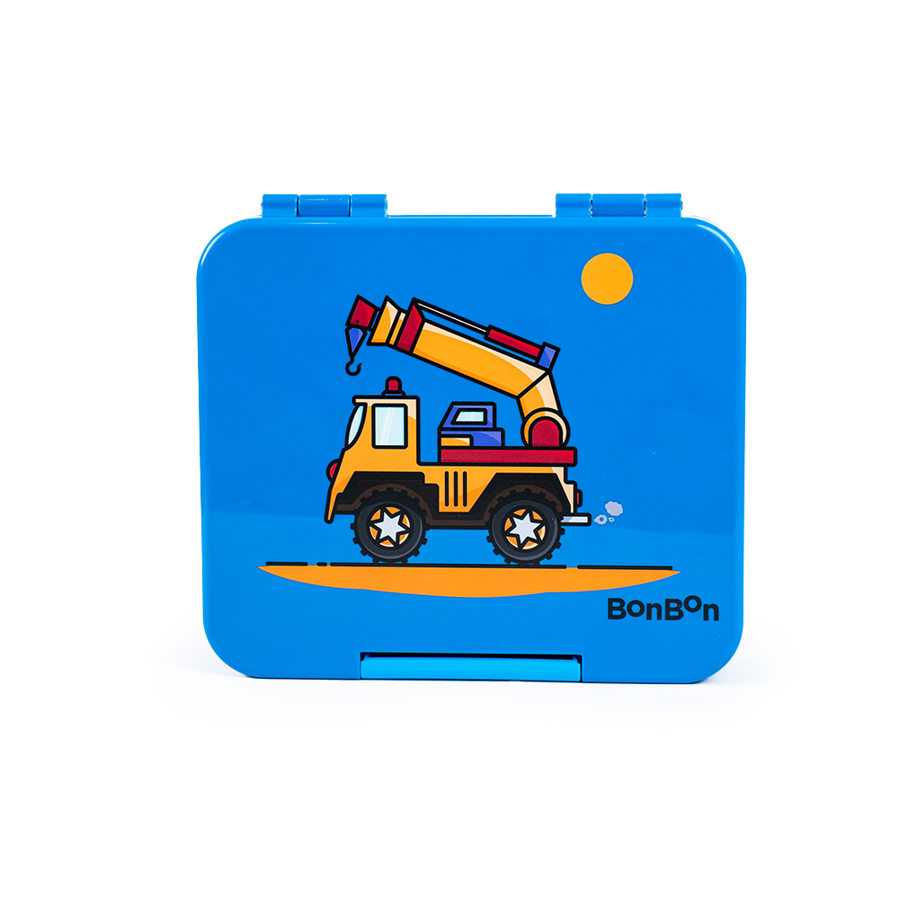 Bonbon - Personalized Elite Mini 4 Compartment Leakproof Lunchbox - Crane Truck