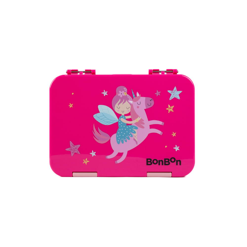 Bonbon - Personalized 4-6 Compartment Lunch Box - Pink Fairy