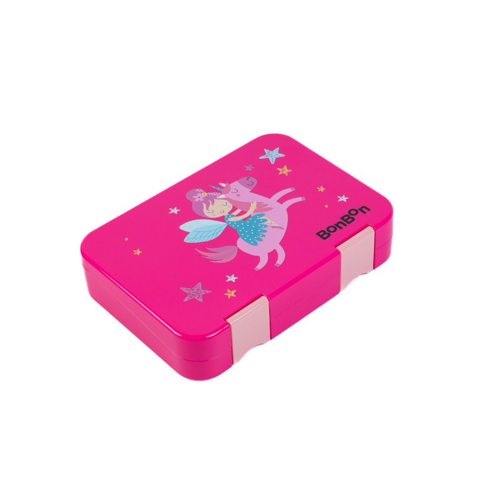 Bonbon - Personalized 4-6 Compartment Lunch Box - Pink Fairy