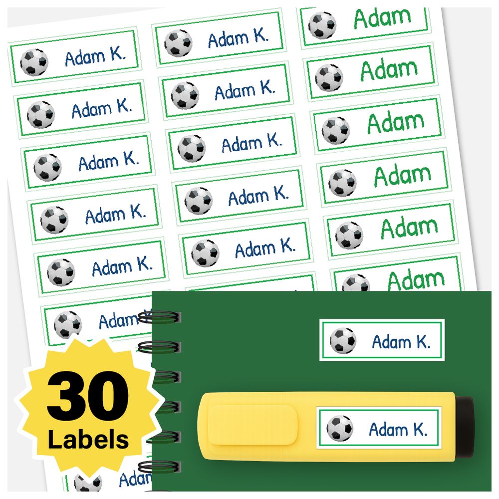BonBon - Personalized Labels - Pack of 30 - Football