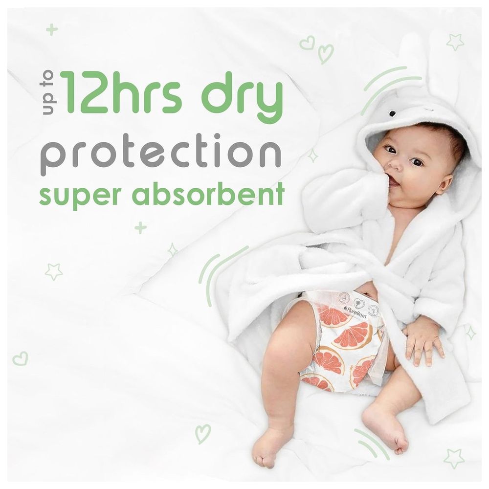 Pureborn - Organic Nappies - Size 4 - L - 7-12 kg - 24 Count