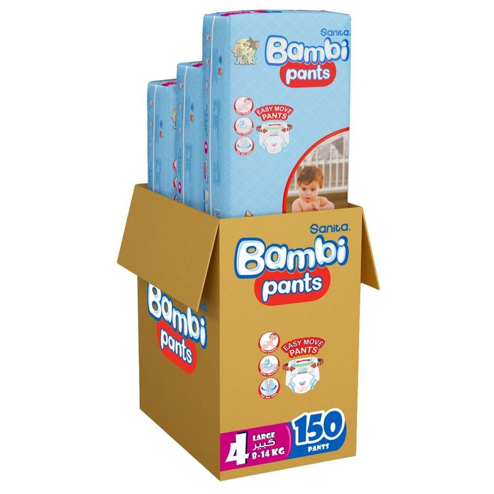 Sanita Bambi - Diaper Pants - Size 4 - 8-14kg - Large - Pack of 3 - 150 Pcs