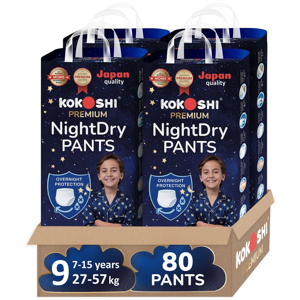 Kokoshi - Premium NightDry Pants - Size 9 - 27-57kg - 80 pcs