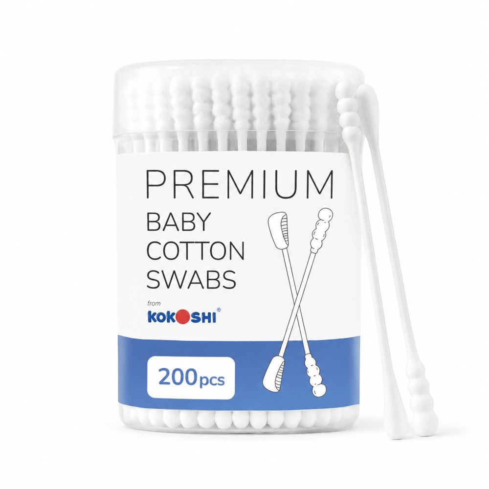 Kokoshi - Premium Baby Cotton Dual Tip Swabs - 200 Pcs