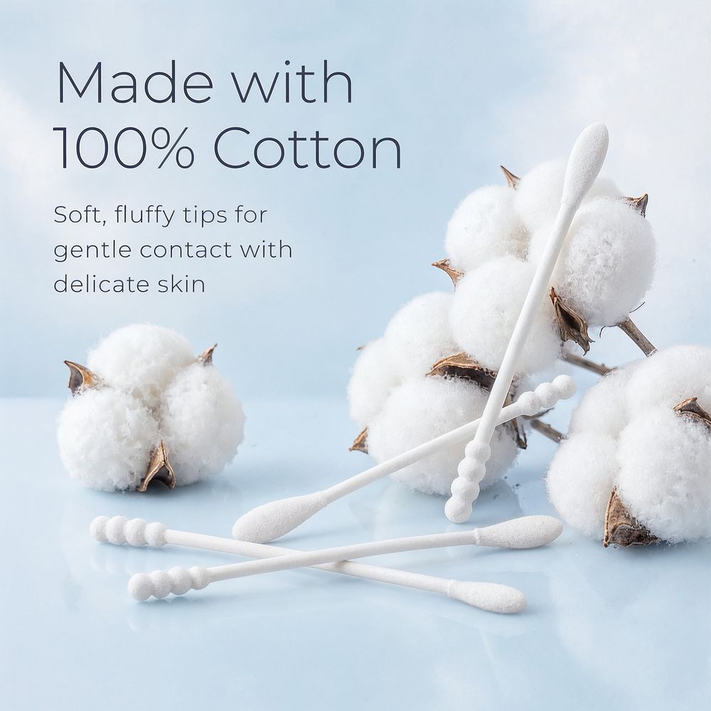 Kokoshi - Premium Baby Cotton Dual Tip Swabs - 200 Pcs