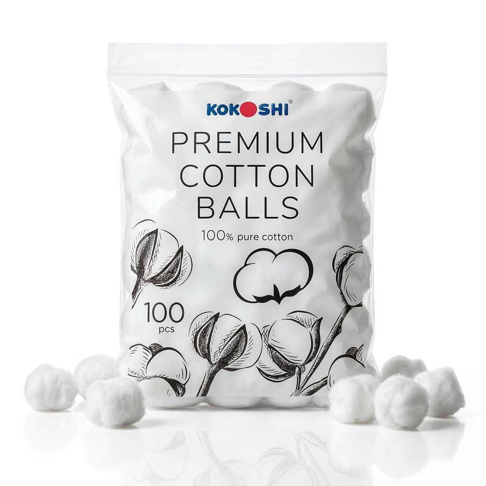 Kokoshi - Premium Cotton Balls - White - 100 Pc Set