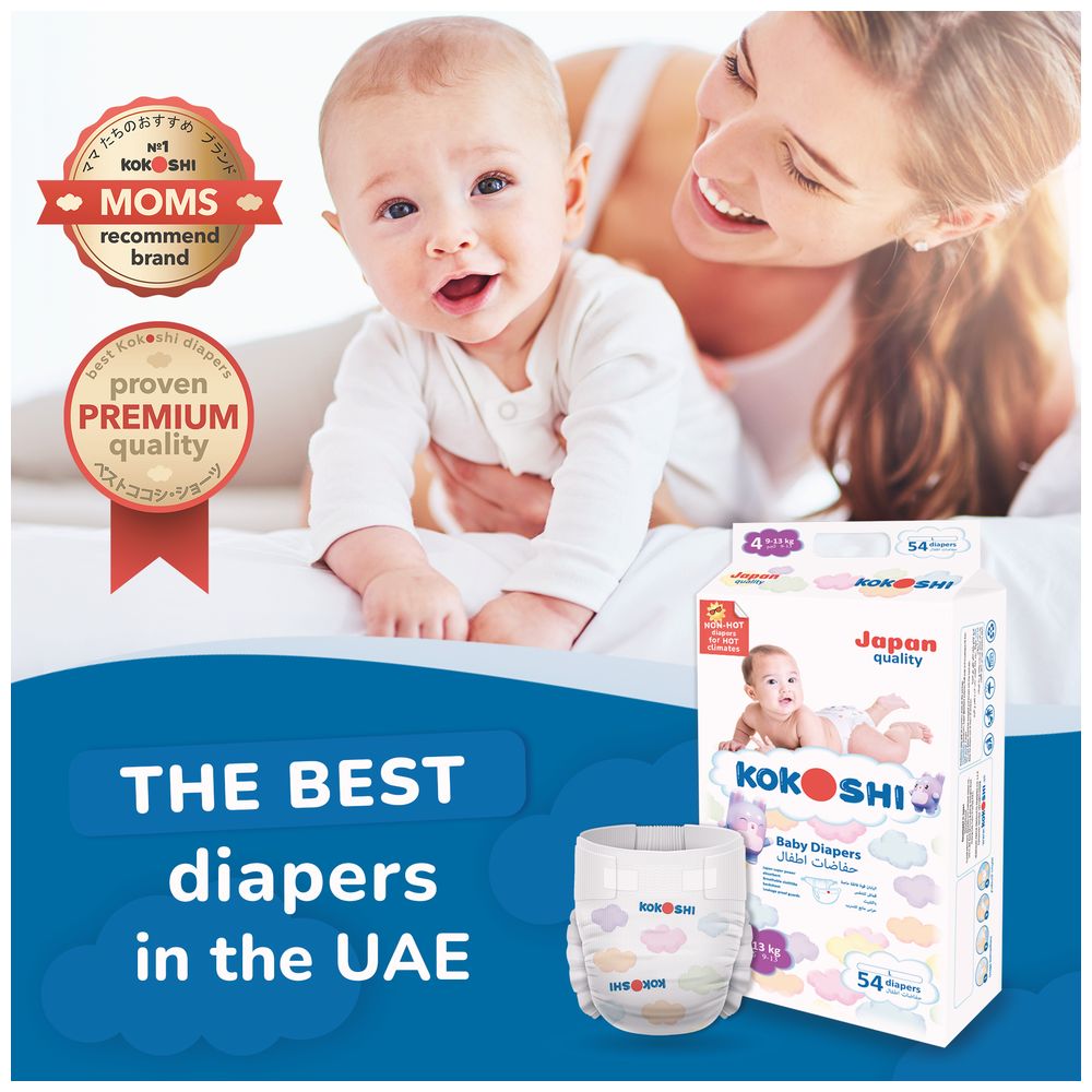 Kokoshi Premium Baby Diapers Size 4 - 9-13kg - 108 pcs 