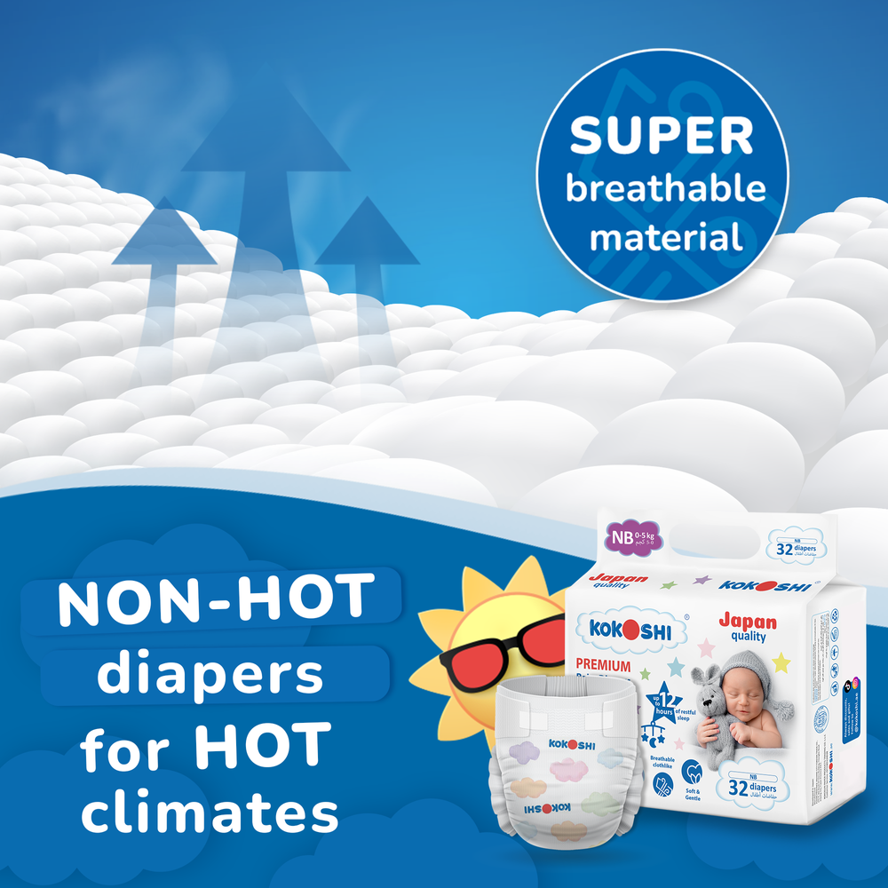 Kokoshi - Baby Diapers - Size NB - 0-5 Kg - Pack Of 2 - 64 Pcs