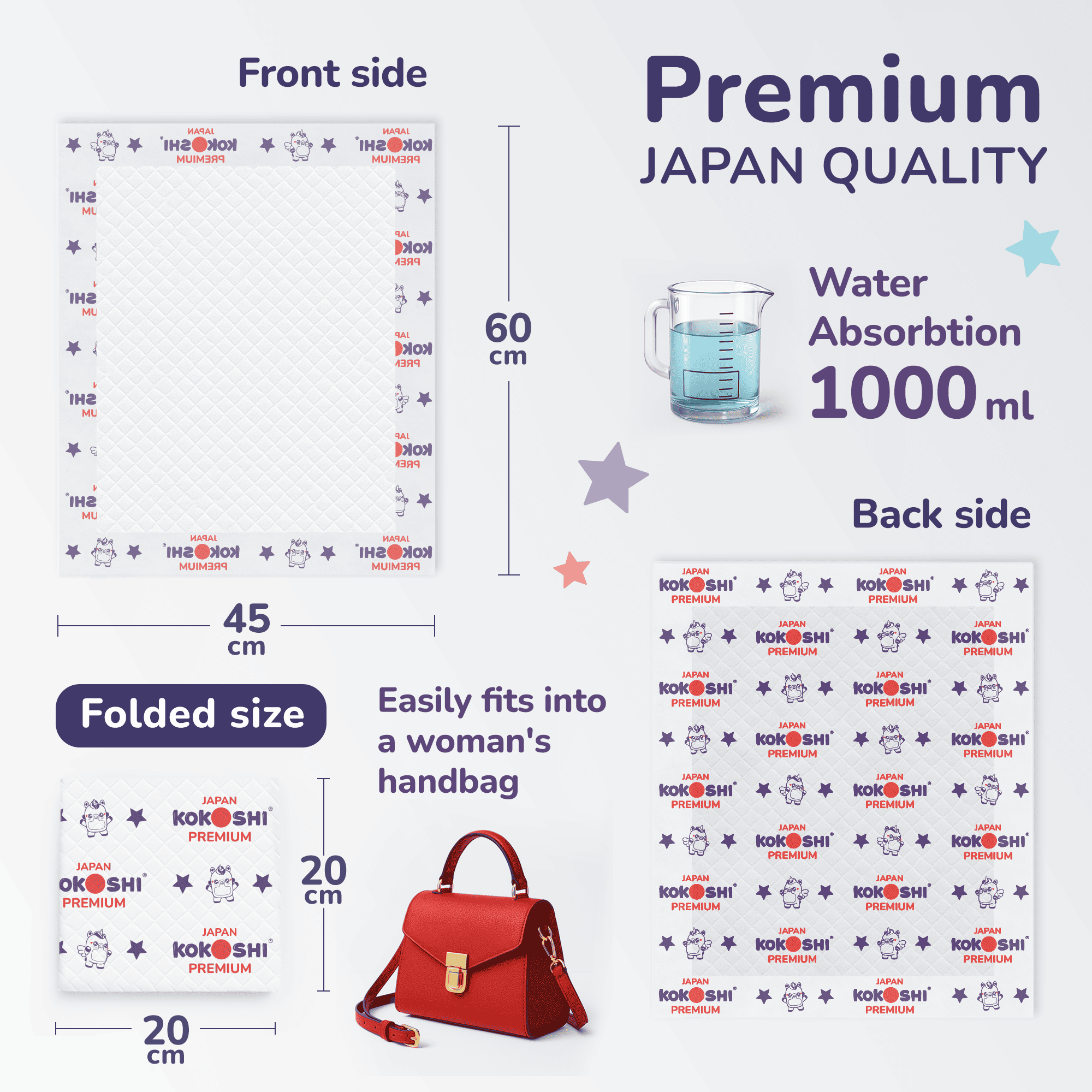 Kokoshi - Premium Disposable Baby Changing Mats - 45x60cm - 25pcs