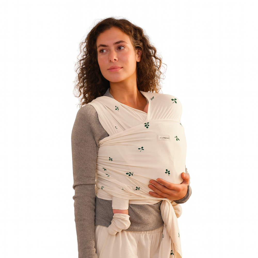 Moonboon Organic Cotton Baby Wrap - Leaves - Beige
