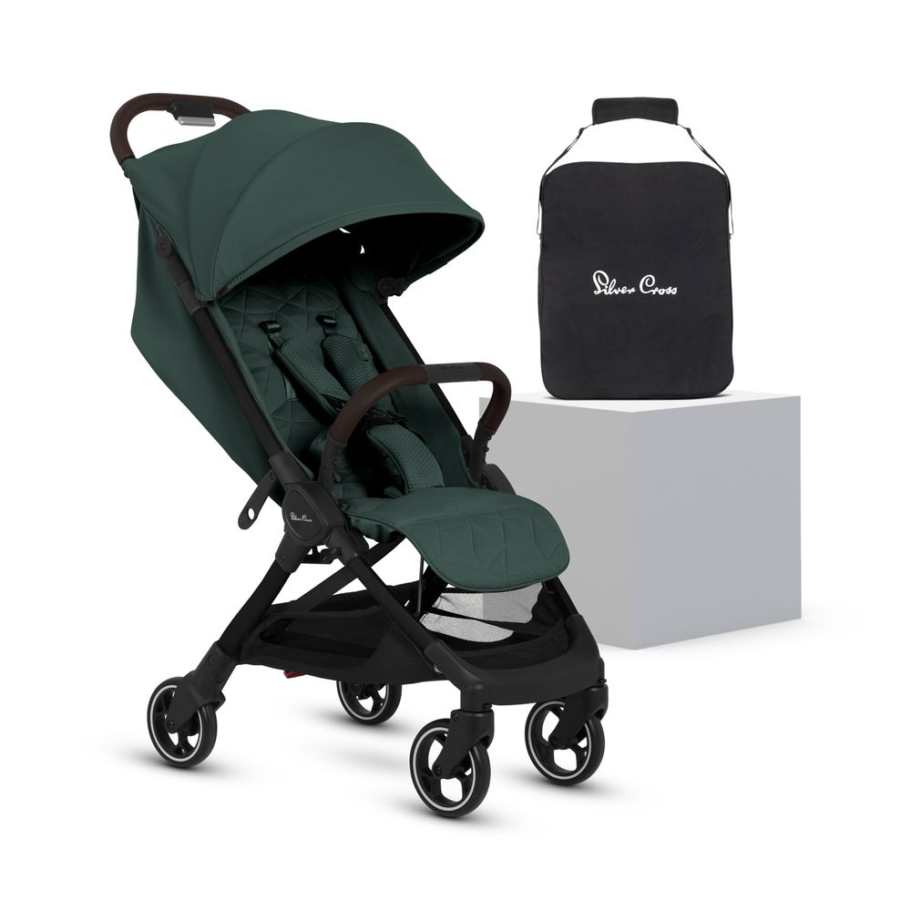 Silver Cross - Clic 2 Lightweight Stroller 2025 & Storage Bag Set - Conifer