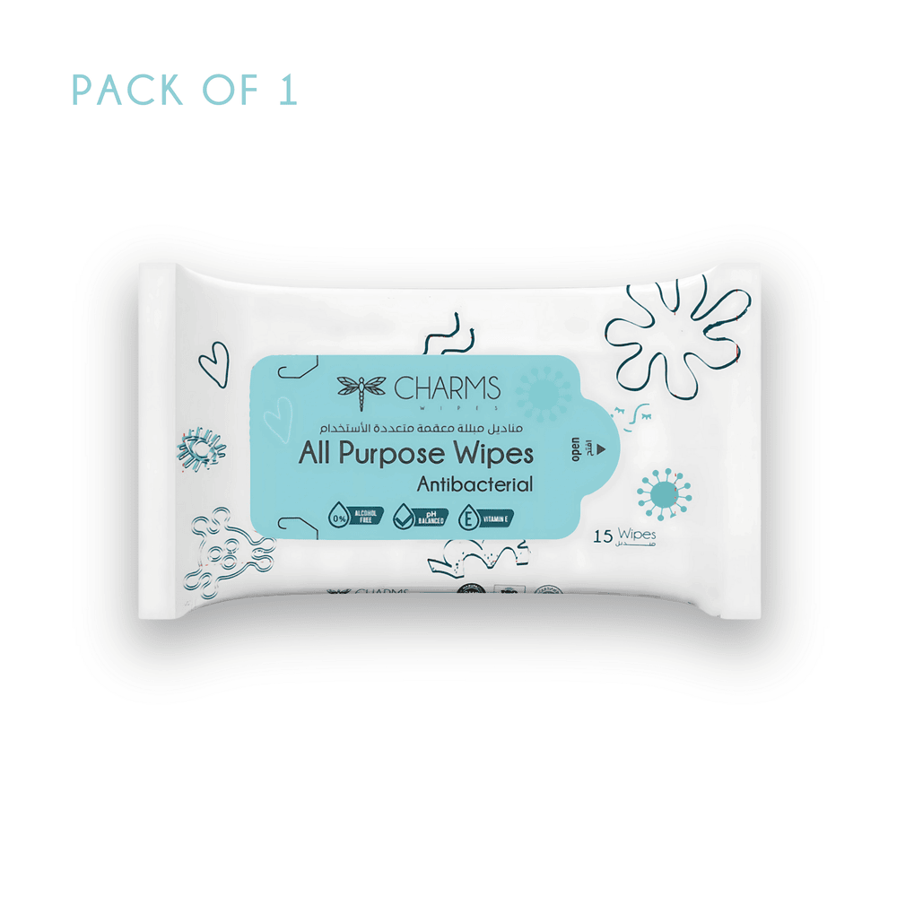 Charms - All Purpose Wipes Antibacterial - 15 Sheets