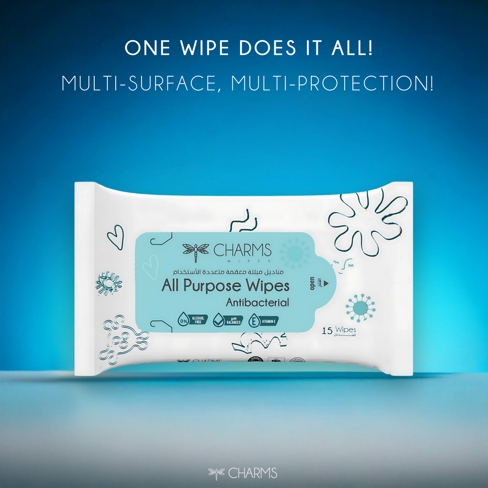 Charms - All Purpose Wipes Antibacterial - 15 Sheets