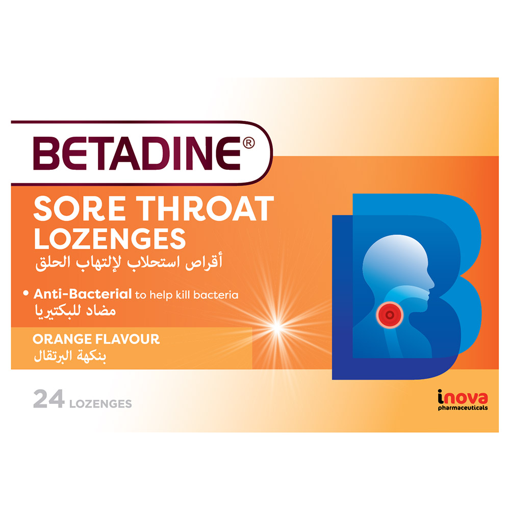 Betadine - Sore Throat Lozenges - Orange - 24 Pcs
