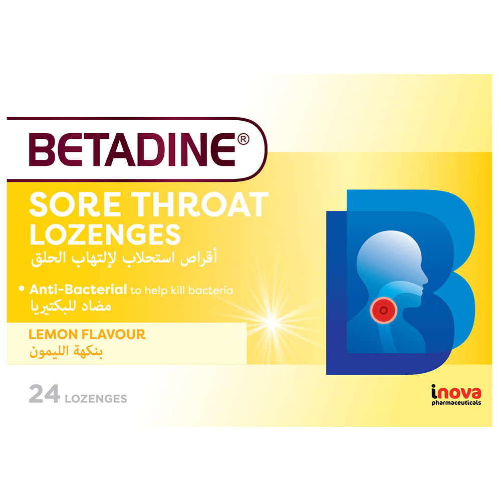 Betadine - Sore Throat Lozenges - Lemon - 24 Pcs