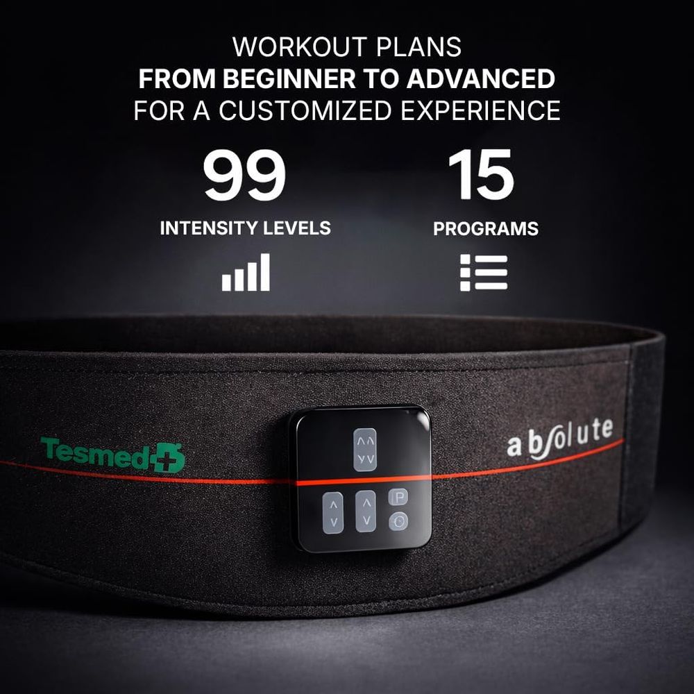 Tesmed - Absolute EMS Abs Muscle Stimulator Belt - Black