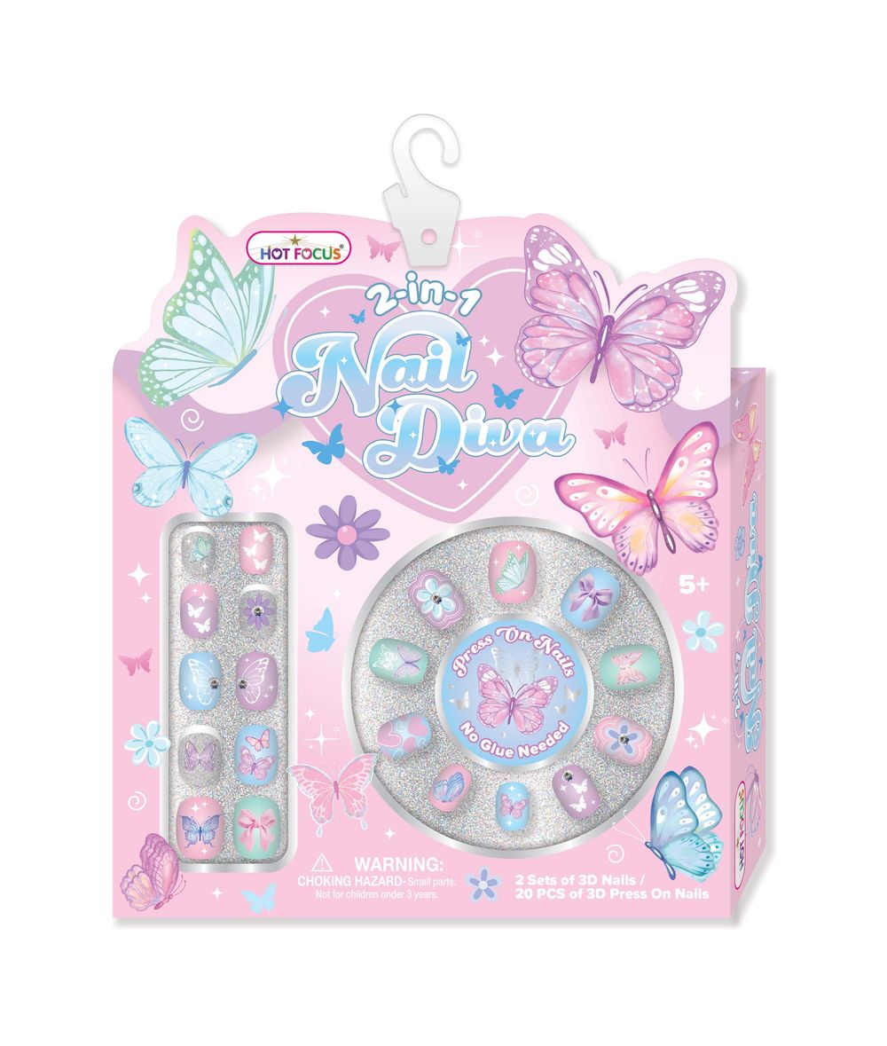 Hot Focus Nail Diva Kit - Butterflies - 20pcs