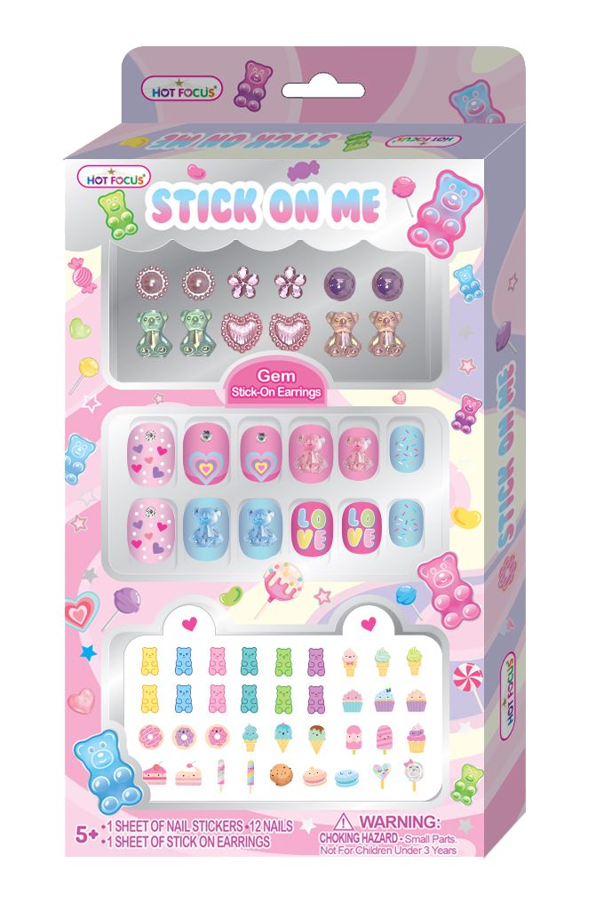 Hot Focus Stick On Me Kit - Nails and Earrings