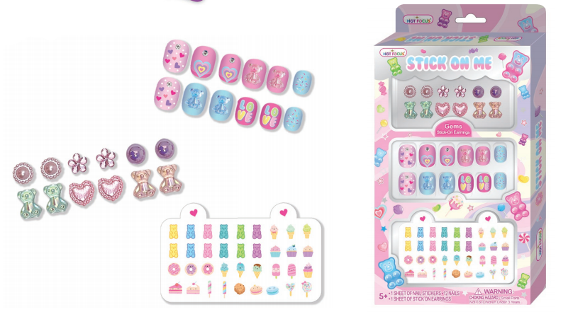 Hot Focus Stick On Me Kit - Nails and Earrings