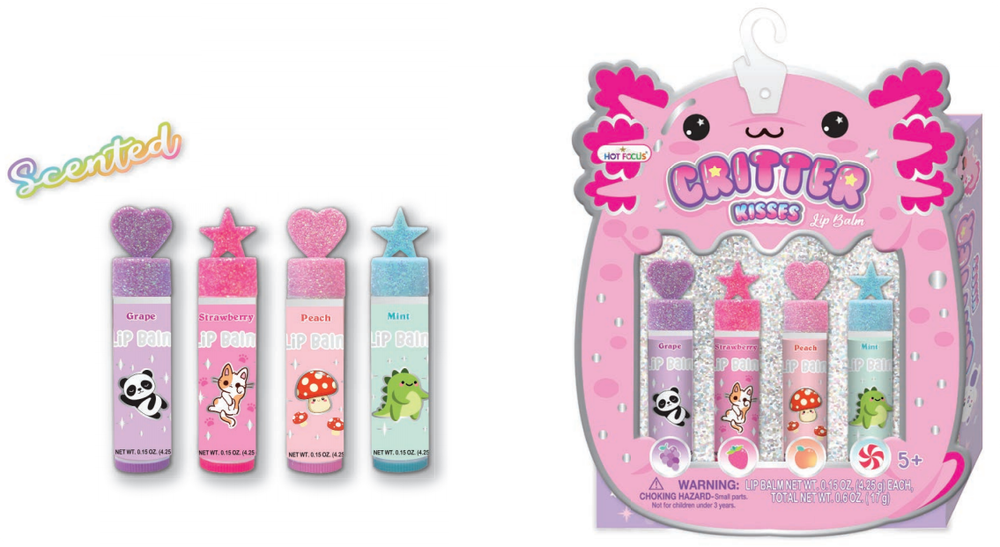 Hot Focus - Critter Kisses Lip Balm Set - Multicolor - Pack of 4 - 4.25 gm