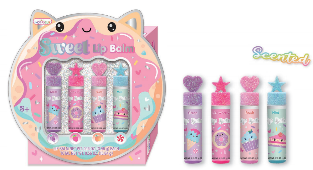 Hot Focus - Sweet Lip Balm Set - Multicolor - Pack of 4 - 3.96 gm