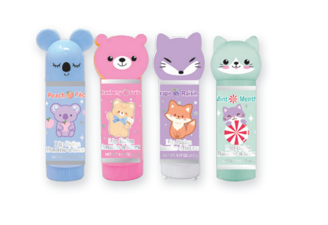 Hot Focus - Critter Lip Balm Set - Multicolor - Pack of 4 - 4.8 gm
