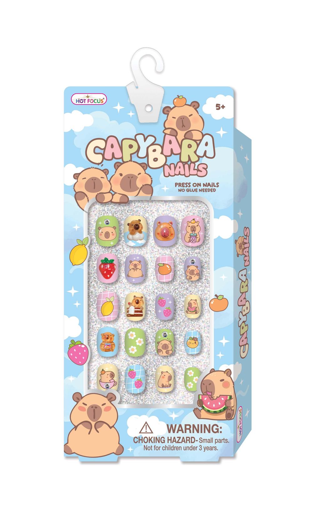 Hot Focus - Capybara Press-On Nail Set - Multicolor
