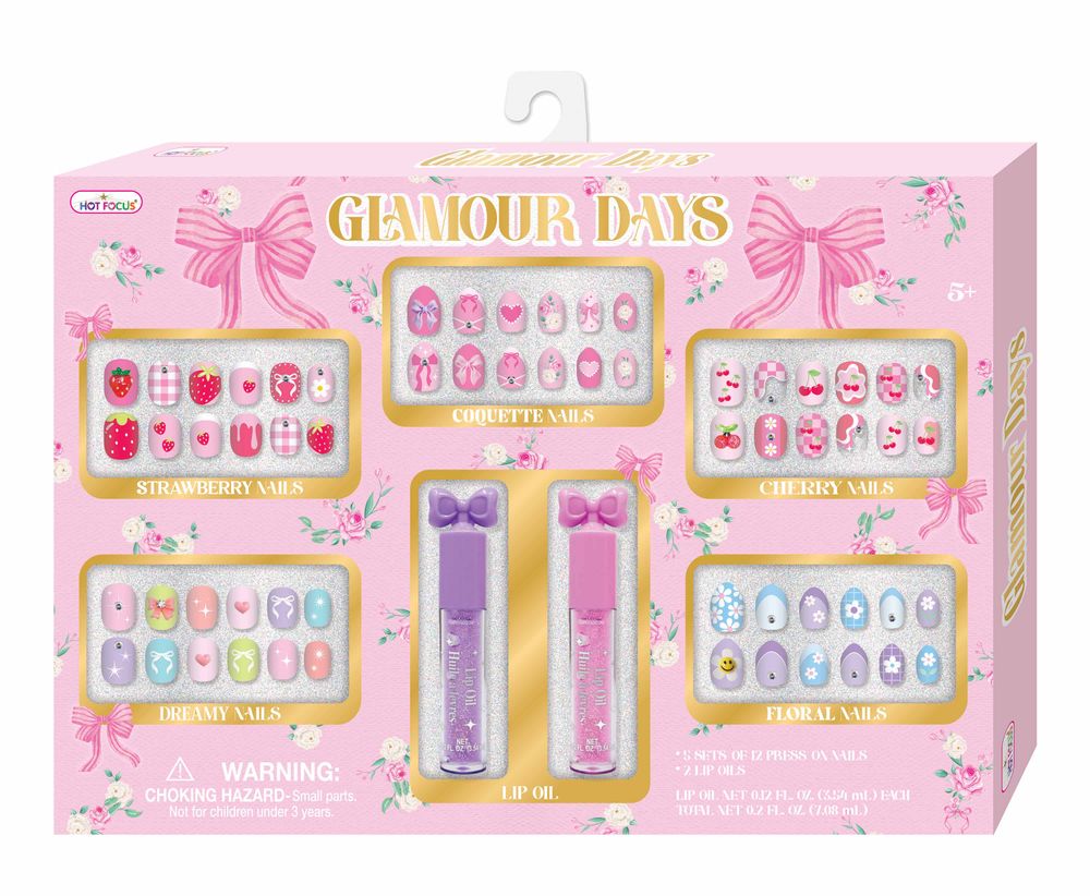 Hot Focus - All-In-One Glamour Days Manicure & Lip Care Kit - Multicolor
