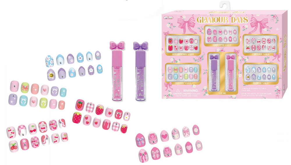Hot Focus - All-In-One Glamour Days Manicure & Lip Care Kit - Multicolor