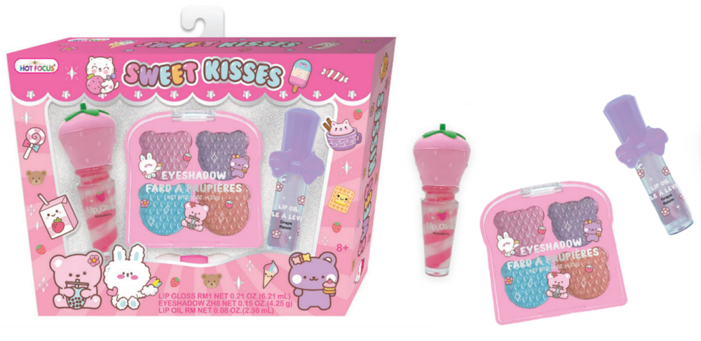 Hot Focus - Sweet Kisses Eyeshadow With Lip Gloss & Gel Set - Multicolor