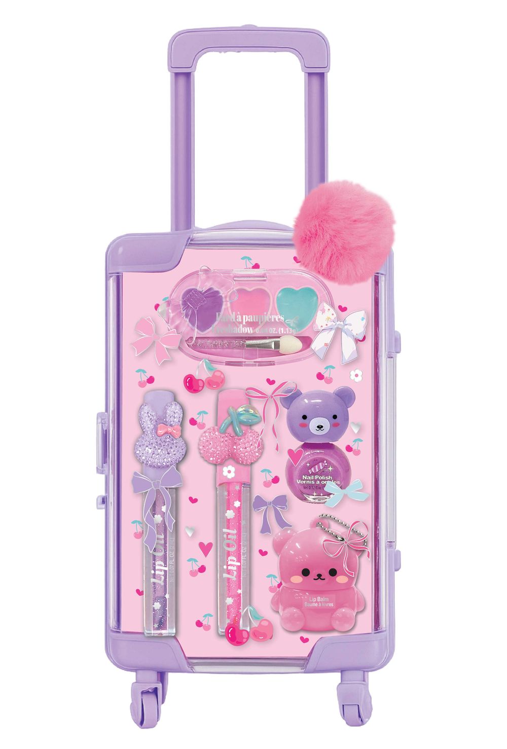 Hot Focus Mini Luggage Beauty Set - Purple - 6 Pcs