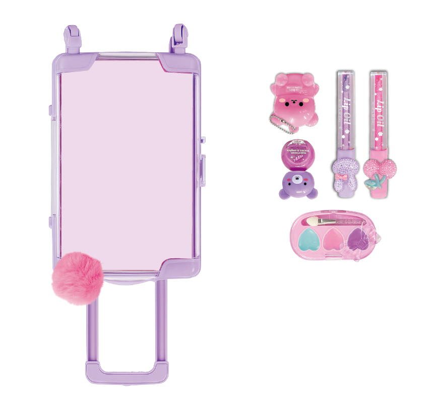 Hot Focus Mini Luggage Beauty Set - Purple - 6 Pcs