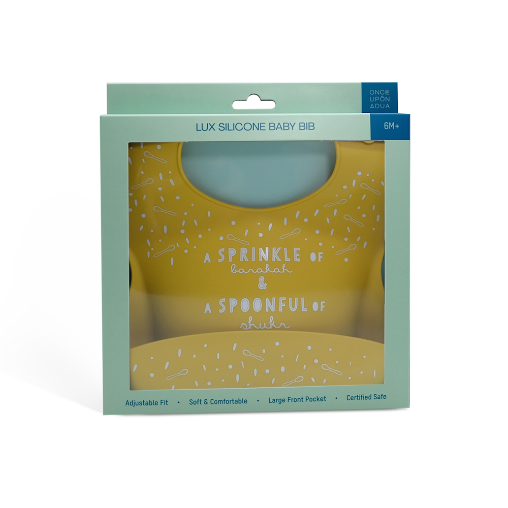 Once Upon A Dua - Lux Silicone Baby Bib - Mustard