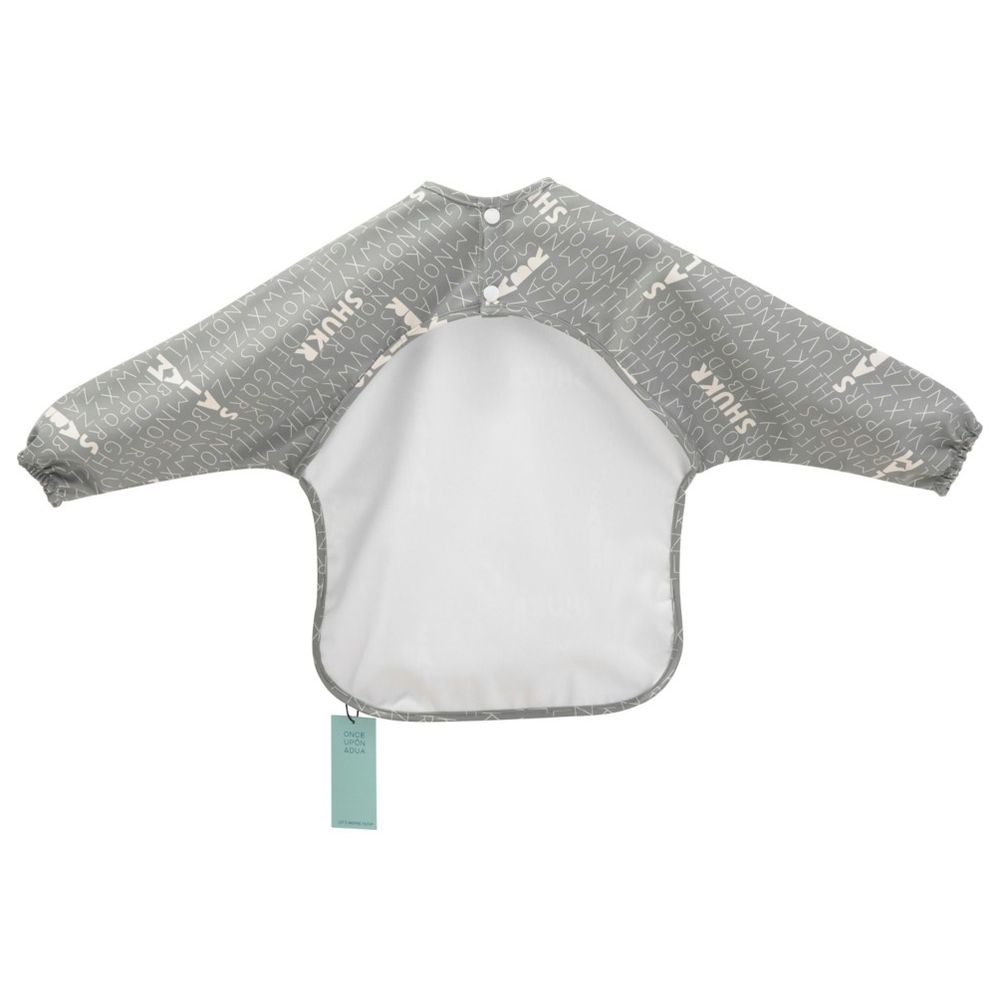 Once Upon A Dua - Long Sleeved Pocket Bib With Carry Pouch - Grey