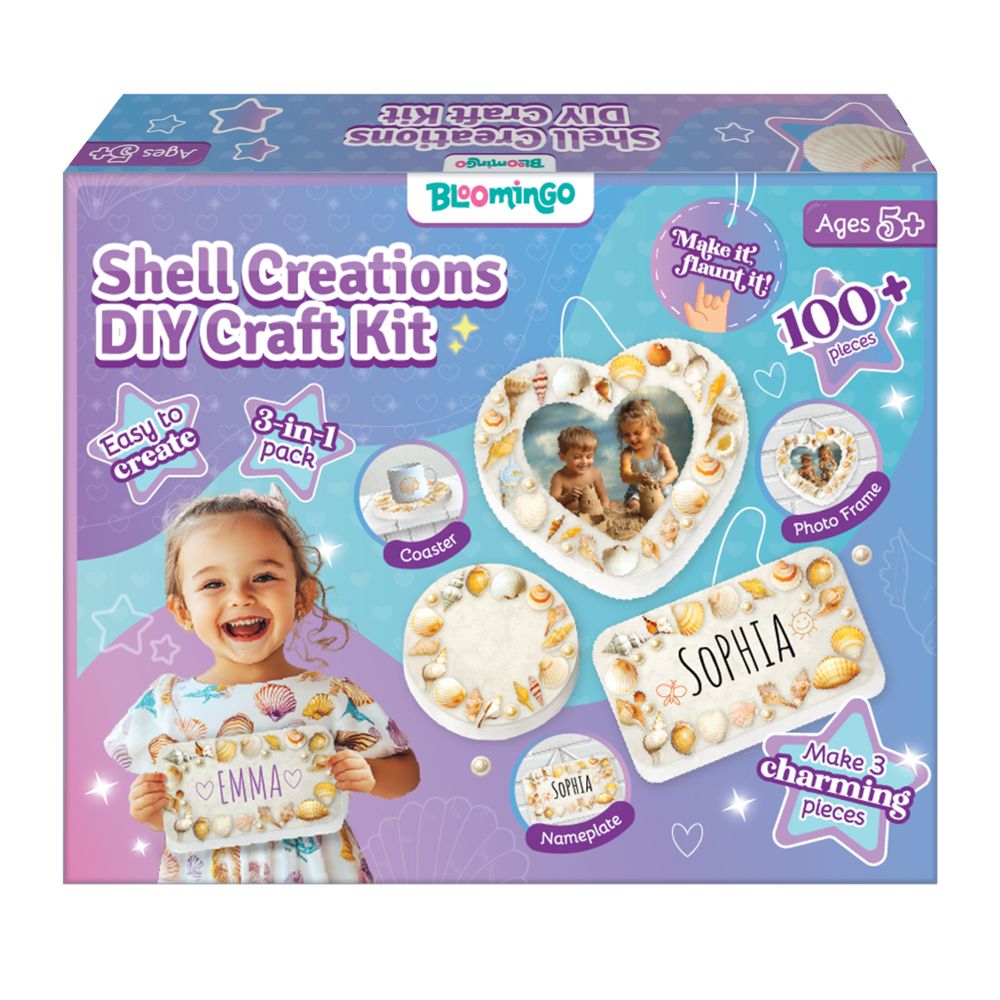 Bloomingo - Shell Creations DIY Craft Kit - Multicolor - 100 Plus Pcs