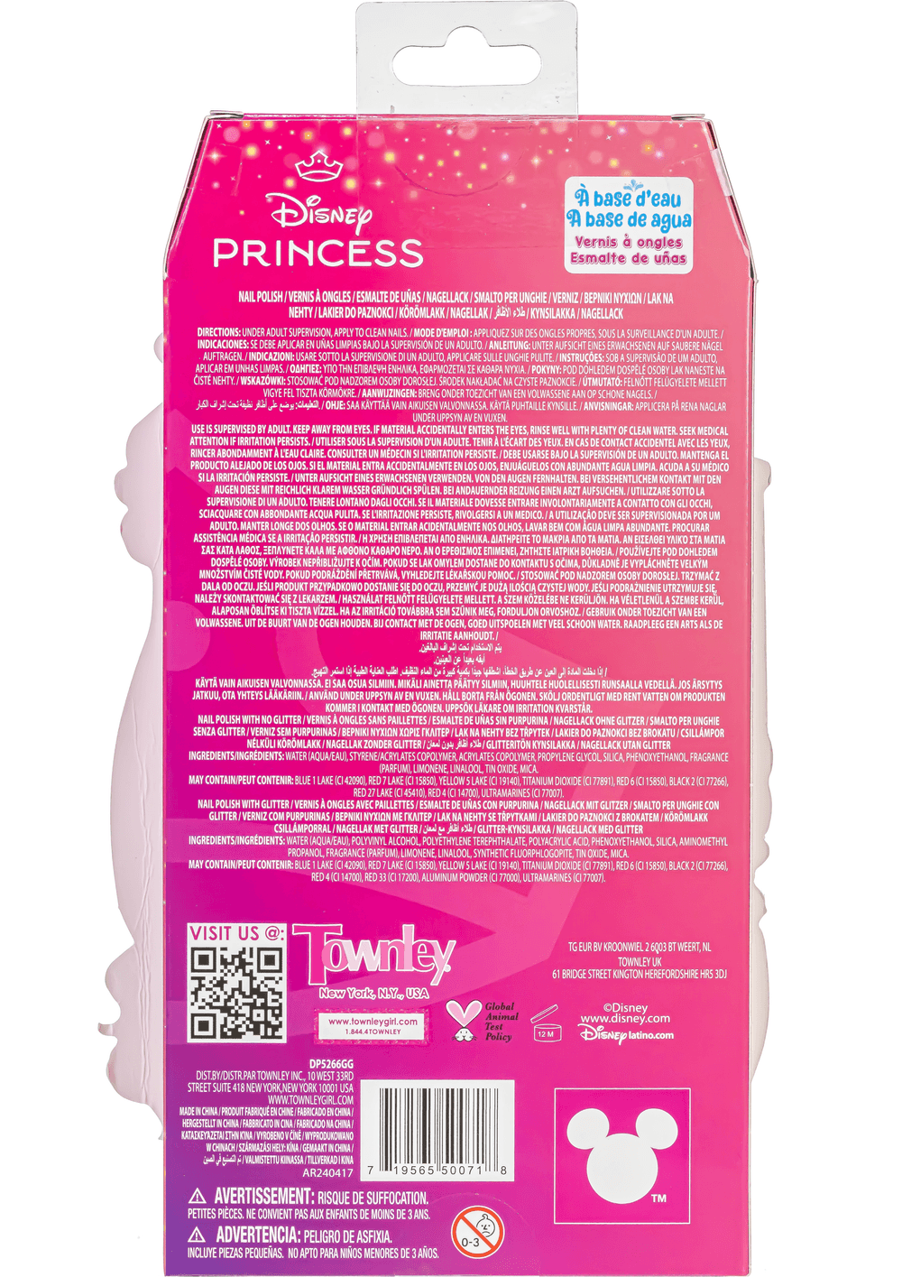 TownleyGirl - Disney Princess Nail Polish Set - Multicolor - 8 Pcs - 6.5 ml