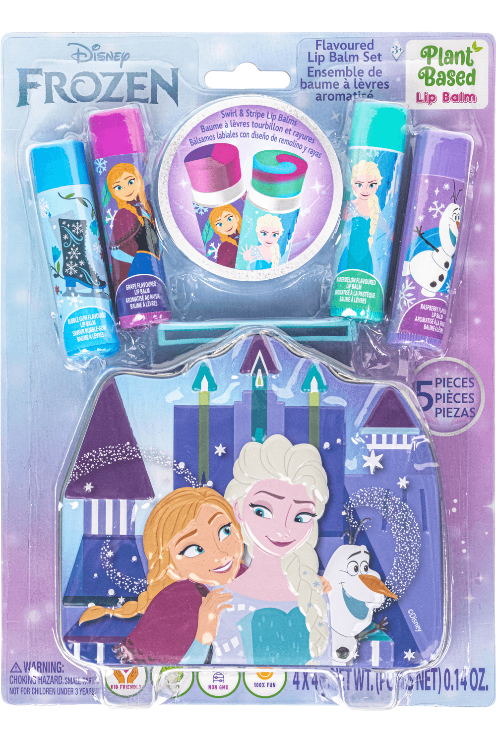 TownleyGirl - Disney Frozen Swirl Lip Balm With Shaped Tin - 4 Pcs