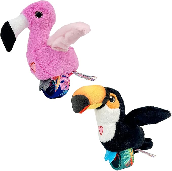 Happy Yappers - Interactive Bird Toy - Toucan & Flamingo - 2 Pcs