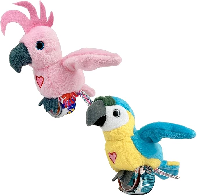 Happy Yappers - Interactive Bird Toy - Cockatoo & Blue Parrot - 2 Pcs